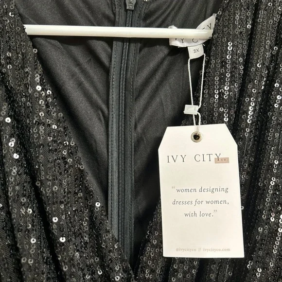 Beaded Faux Wrap Dress - Picture 4 of 5